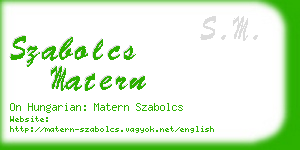 szabolcs matern business card